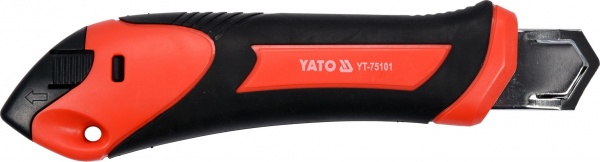Нож строительный YATO с выдвижным лезвием с отломными сегментами 25 мм YT-75101