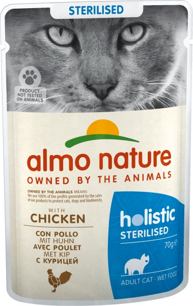 Консерва для стерилизованных котов Almo Nature Holistic Functional Cat с курицей 70 г