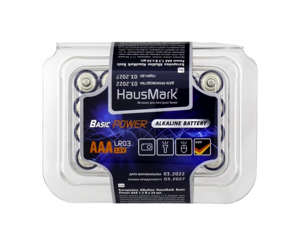 Батарейки HausMark AAA (R03, 286) 24 шт. 