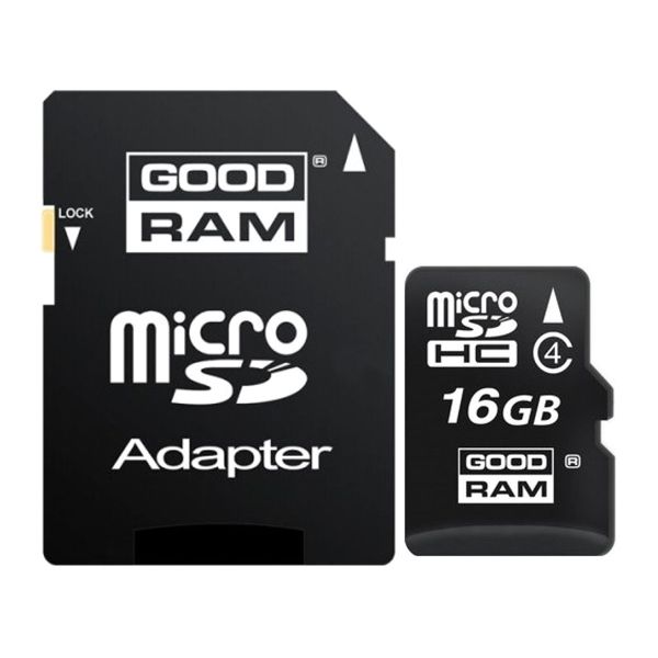 Карта памяти Goodram microSDHC 16 GB Class 4 + adapter