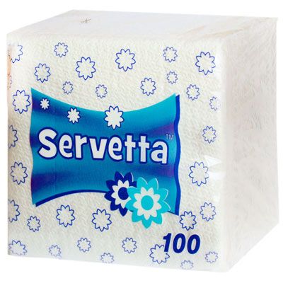 Салфетки Servetta белые 100 шт