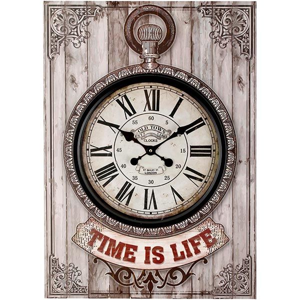 Часы настенные Time is life серые 50x70 см