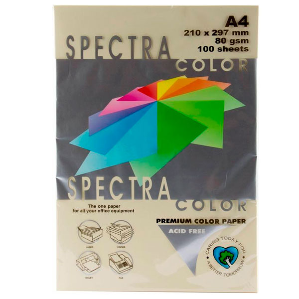 Бумага офисная Spectra Color A4 80 г/м 100 листов Ivory 100 бежевый 