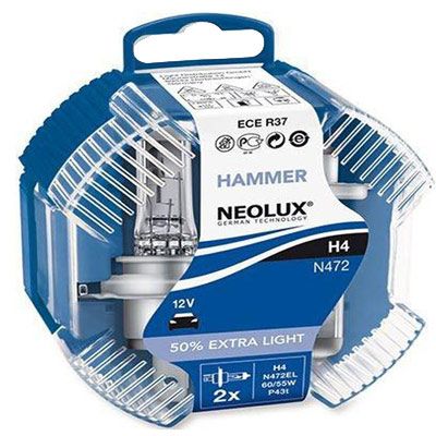Автолампа Neolux Hammer H4 12V/55/60W N472EL - duobox 756800