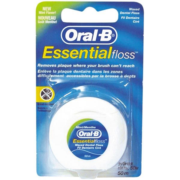Зубная нить Oral-B Essential Floss Воскованная 50 м