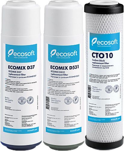Комплект картриджів Ecosoft покращений для потрійного фільтра 
