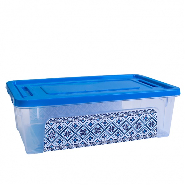 Ящик для хранения Vivendi Вышиванка голубой 70x160x240 мм