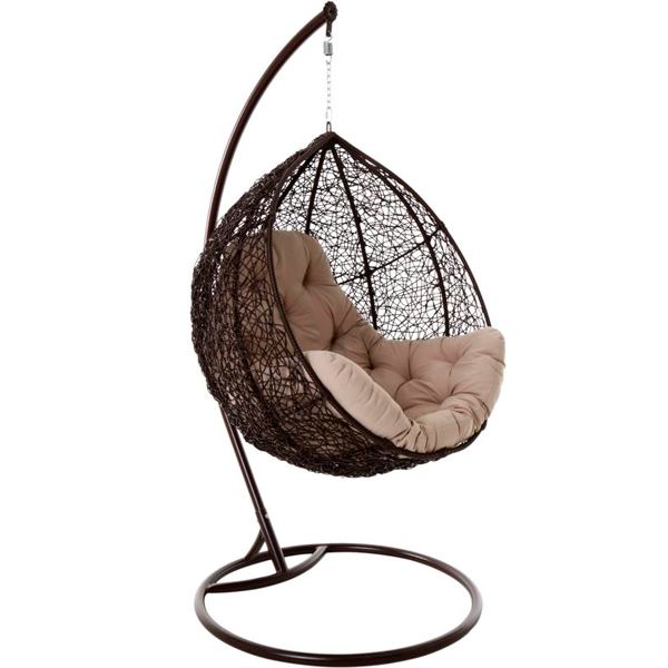 Кресло-кокон Ява с подушкой Ева коричневое