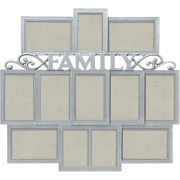 Коллаж Family на 12 фото SM00508 10x15/9x13 см серый 