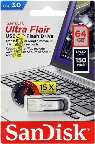Флеш-память USB SanDisk Ultra Flair 64 ГБ USB 3.0 (SDCZ73-064G-G46)  