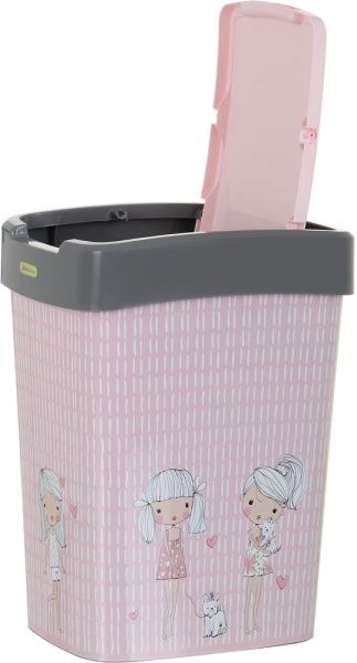 Контейнер для мусора Алеана Алеана Девочки 18 л розовый/серый 121067