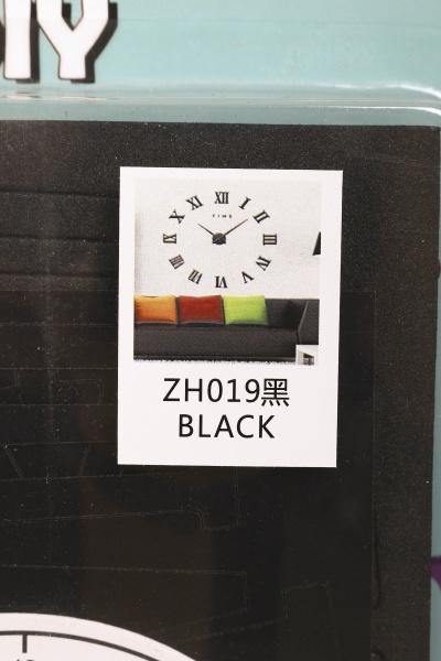 Часы настенные 3D DIY Time римский циферблат черный 90х90 см