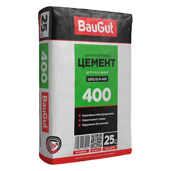 Цемент BauGut ШПЦ ІІІ/А 400 25 кг