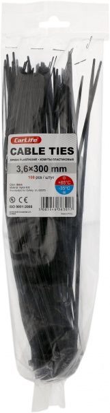 Стяжка кабельная CarLife 3,6х300мм