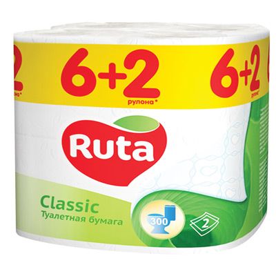 Туалетний папір Ruta Classic двошаровий 8 шт.
