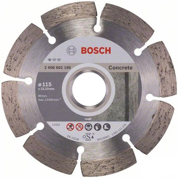 Диск алмазный отрезной Bosch BPE  115x1,6x22,2 бетон 2608602196