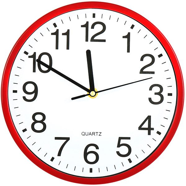 Часы настенные кварцовые 23 см красные