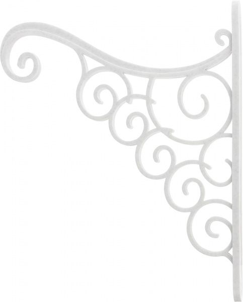 Кронштейн декоративный Алеана Акант белый флок 112098 19х3x23 см 