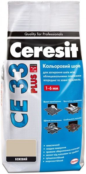 Фуга Ceresit CE 33 Plus 123 2 кг бежевий