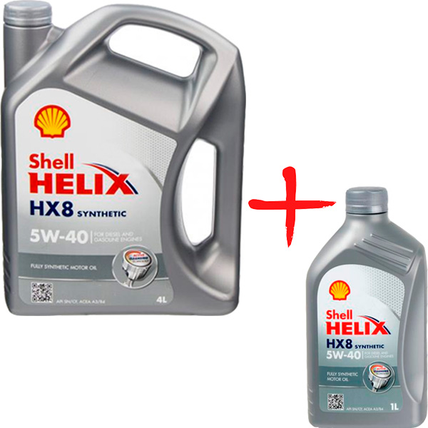 Масло моторное Shell Helix HX8 5W-40 4 л + 1 л