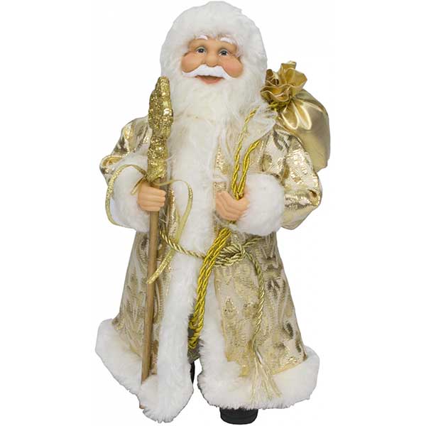Фигура Дед Мороз кремово-золотой 30 см