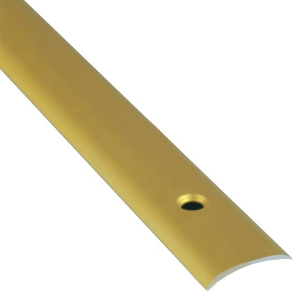 Порожек алюминиевый анодированный Braz Line гладкий с отверстиями 20x2700 мм золото