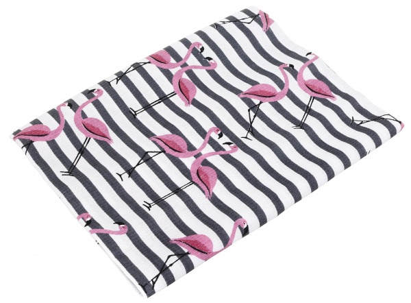 Полотенце пляжное GM Textile вафельное Фламинго 70x150 см мульти 