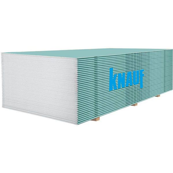 Гипсокартон влагостойкий стеновой Knauf 1500x600x12.5 мм