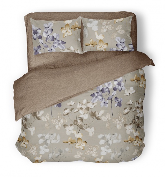 Комплект постельного белья Lilac 2 бежевый с рисунком UP! (Underprice) 