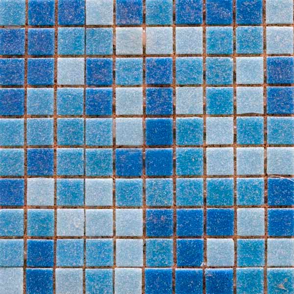 Мозаика Guangzhou rose стеклянная микс 327х327 мм темно-голубая