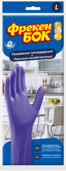 Перчатки латексные Фрекен Бок стандартные р.L 1 пар/уп. фиолетовые 