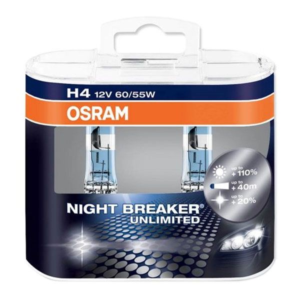 Автолампа Osram Night Breaker Unlimited H4 55/60 Вт 2 шт