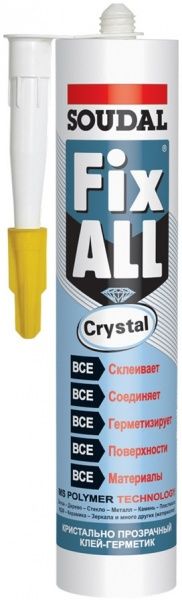Клей-герметик SOUDAL FIX ALL Crystal 290мл прозрачный