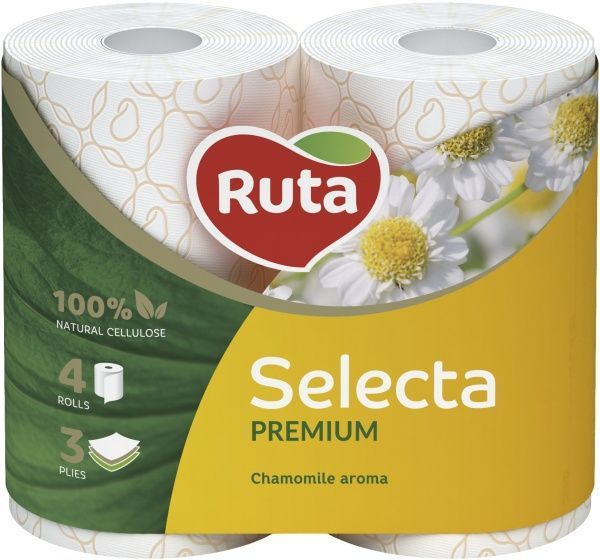 Туалетная бумага Ruta ромашка трехслойная 4 шт.
