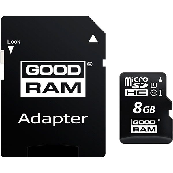 Карта памяти Goodram microSDHC 8 GB Class 10 + adapter