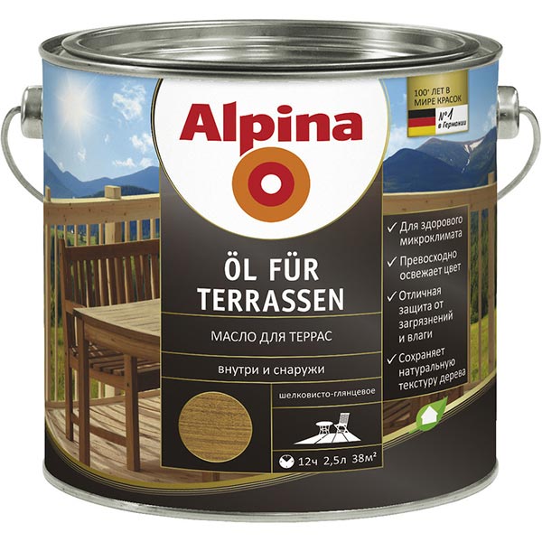 Масло Alpina Oel Terrassen TR шелковистый мат 2,5 л
