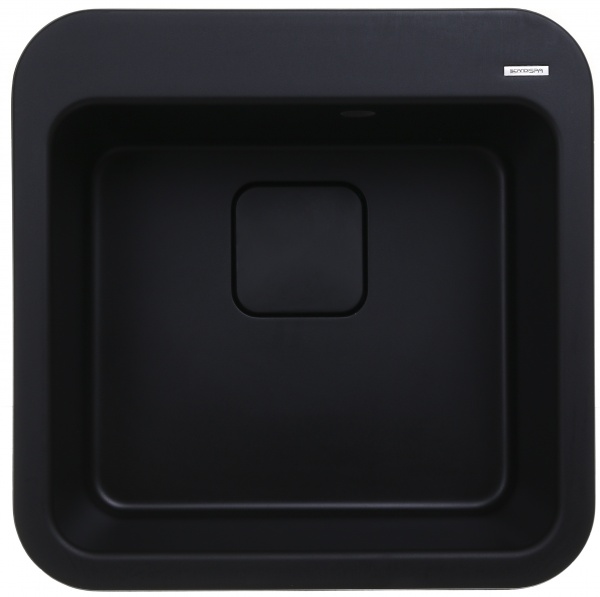 Мойка для кухни ScandiSPA Cube 500 черная с сифоном 