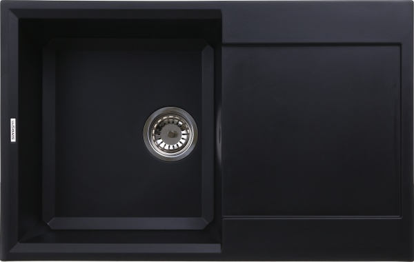 Мойка для кухни ScandiSPA Straight 780 черная с сифоном 