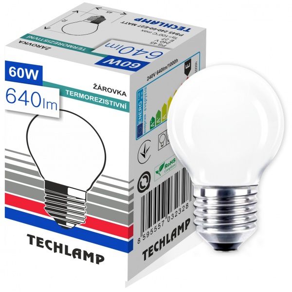 Лампа накаливания Techlamp БМТ P45 60 Вт E27 230 В матовая 