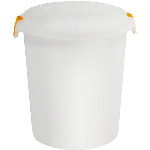 Бак для мусора с крышкой Sanja IPPI Sanja IPPI прозрачная 50 л прозрачный/белый 4691 SN