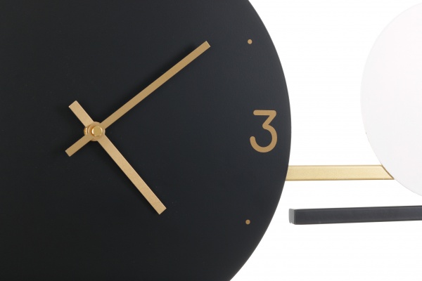 Часы настенные металлический 90х54 см черно-бело-золотой