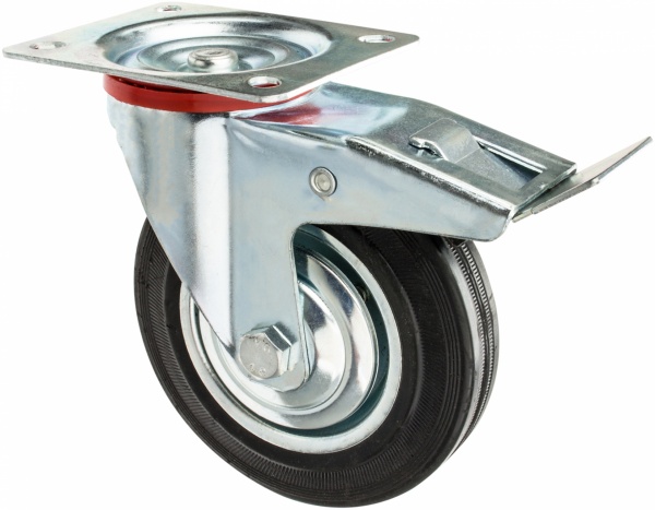Колесо поворотное с площадкой и тормозом (аналог 40513174) d160 мм