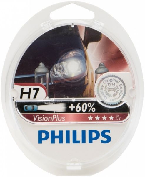Лампа галогенная Philips Vision Plus (12972VPS2) H7 PX26d 12 В 55 Вт 2 шт