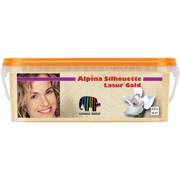 Декоративная лазурь Silhouette Lasur Gold с эффектом золота Alpina 2,5 л