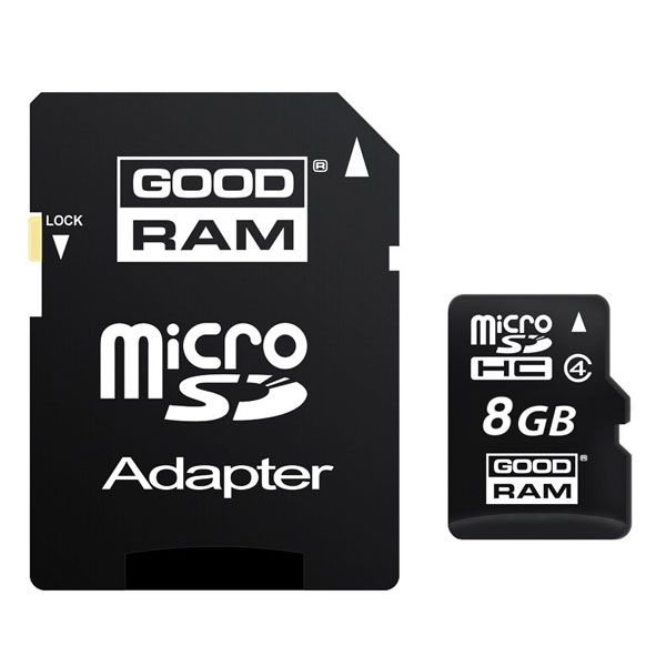 Карта памяти Goodram microSDHC 8 GB Class 4 + adapter