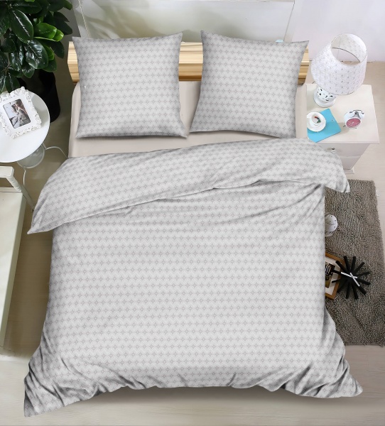 Комплект постельного белья Terrou 2 белый с принтом La Nuit 