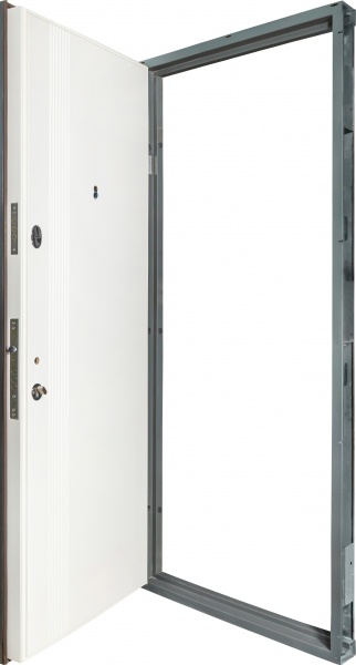 Дверь входная Revolut Doors В-413 модель 172 графит матовый / белая шагрень 2040x940 мм правая