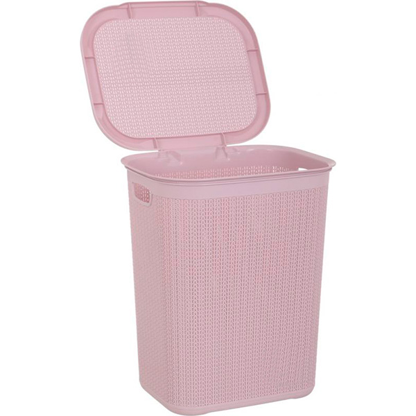 Корзина для белья Ucsan Plastik розовая пудра