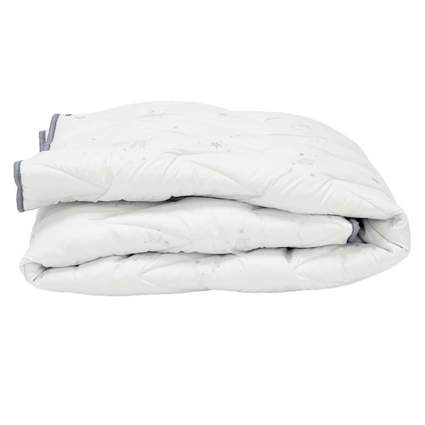 Одеяло шерстяное de Laine Merinos 150x210 см Luna белый с серым