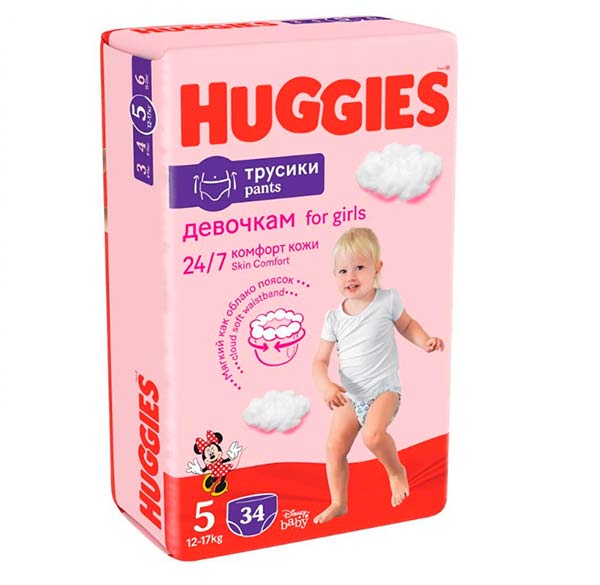 Подгузники-трусики Huggies Girl 5 12-17 кг 34 шт.
